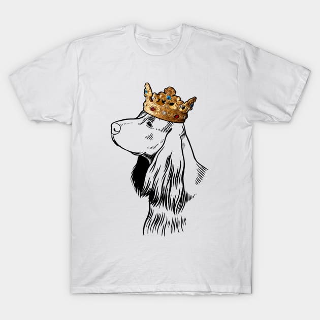 English Cocker Spaniel Dog King Queen Wearing Crown T-Shirt by millersye